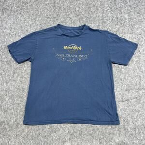 Hard Rock Cafe Shirt Mens M Blue Graphic Tee Music‎ Souvenir USA San Francisco